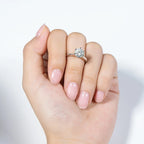 Anziw 2CT 3CT Moissanite Ring Ring 925 Sterling Silver