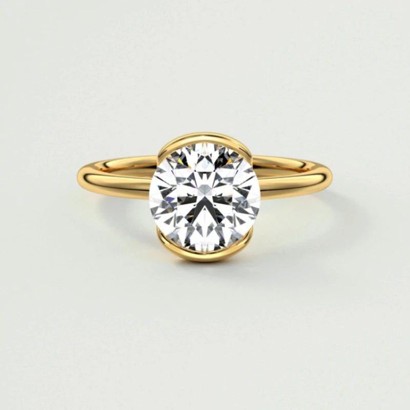 18k Gold Plated Wedding Ring 1.0CT D Color Moissanite Solitaire Ring