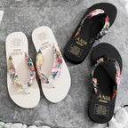 Women's Summer Fashion EVA Slipper Bohemian Satin Ribbon Female Flip Flop 2023 Bronzing Beach Simple Leisure Women Shoes - Imbasat