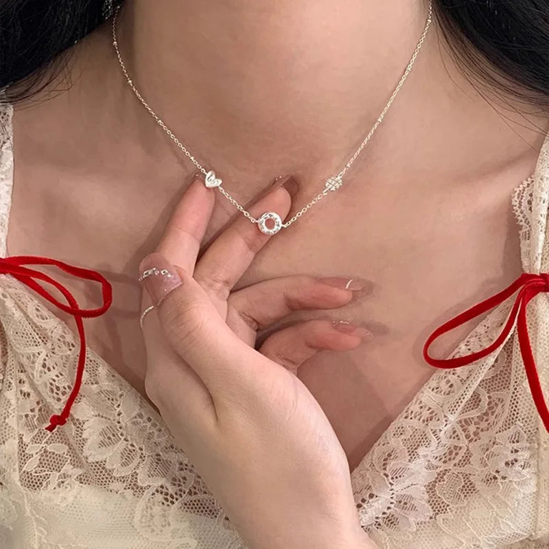 925 Silver Pearl Simple Elegant Thin Chain Pendant Necklace