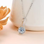 Silver 925 Infinity Necklace for Women 8mm 2CT D Color Moissanite Pendant Necklace