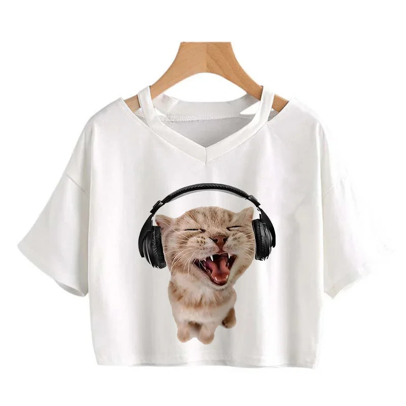 T-Shirt Harajuku Gothic Cropped Graphic Korean Style