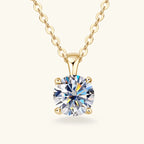 6.5mm 1.0 carat D Moissanite Solitaire Drop Necklaces 18k Gold