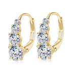 Anziw Luxury 1.86CTW 5mm Moissanite Drop Hoop Earrings Real 925 Silver