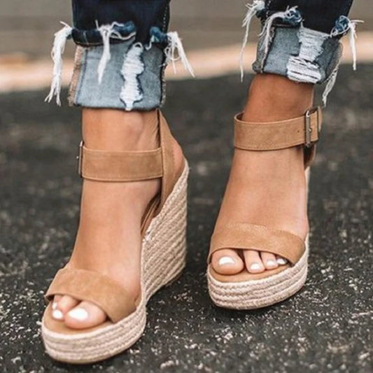 Women Leisure Wedges Heeled Wedge heel serpentine sandals Summer New Sandals Party Platform High Heels Shoes sandalias mujer - Imbasat