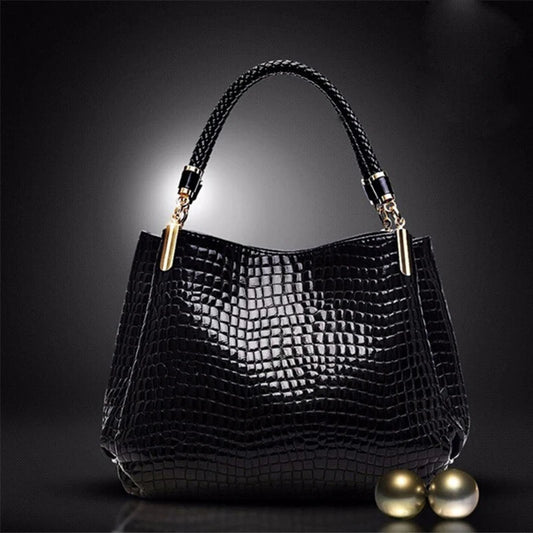 Women Crocodile Pu Leather Messenger Bags Large Capacity Women Bags Handbags Ladies Casual Totes Satchel Women Shoulder Bag - Imbasat