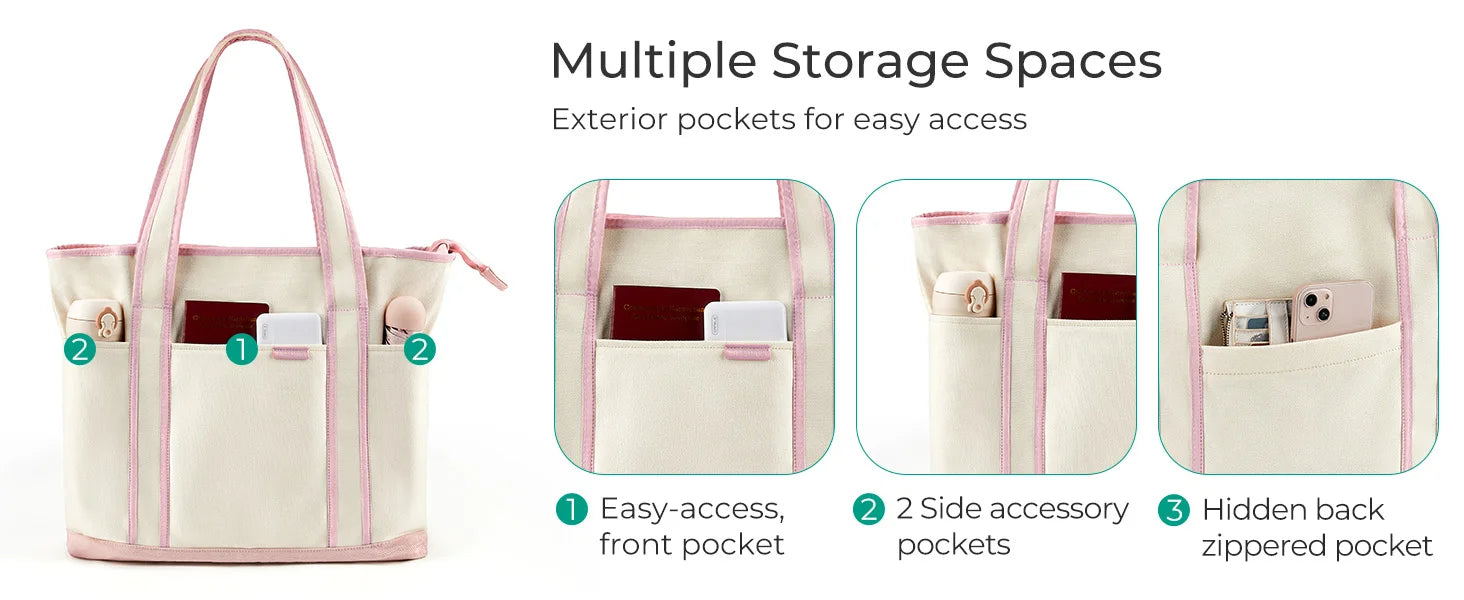 BAGSMART Women's Canvas Tote Bag