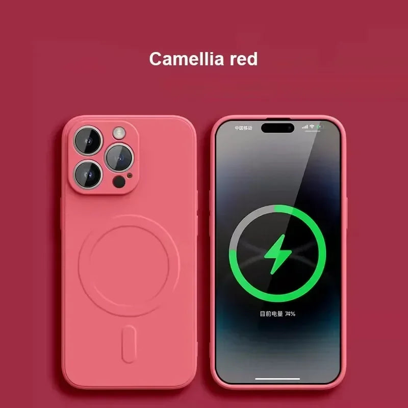 Liquid Silicone iPhone Case Magsafe Magnetic Soft Cover