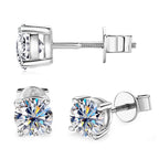 Solid 10K Gold Stud Earrings D Color Moissanite Piercing Earrings 2ct Certified