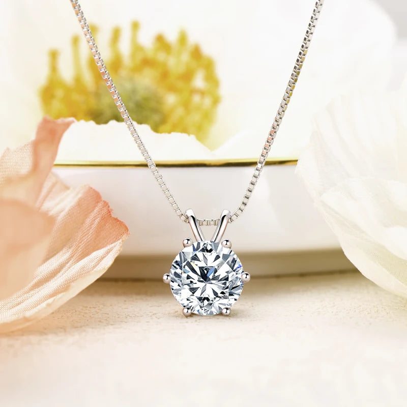 3.0 Carat Moissanite 925 Silver Diamond Necklace