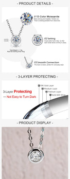 Moissanite Round Brilliant Cutting 18K Gold Plated  Sterling Silver