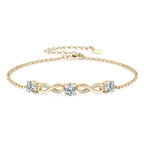 18k Gold Plated 5mm 1.5CTW Moissanite Infinity Bracelet 925 Silver