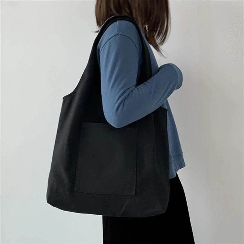 Canvas Bag for Women Shopper Handbags Environmental Storage Reusable Canvas Shoulder Tote Bag School Bags Girl Christmas Gift - Imbasat