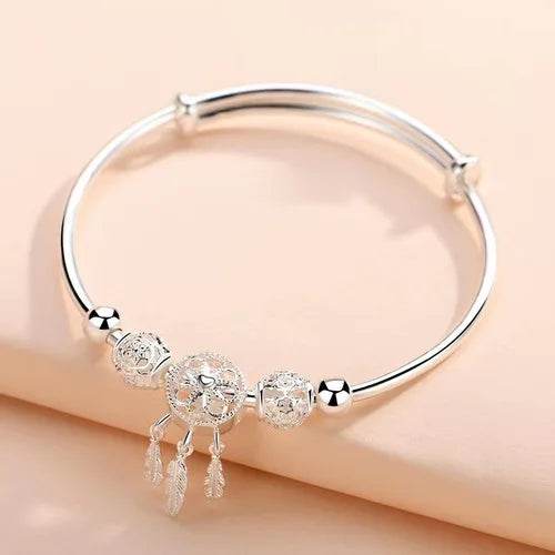Luxury 925 Sterling Silver Bracelet for Woman Vintage Original Lucky Beads Ball Adjustable Bracelets Designer Jewelery Gifts - Imbasat