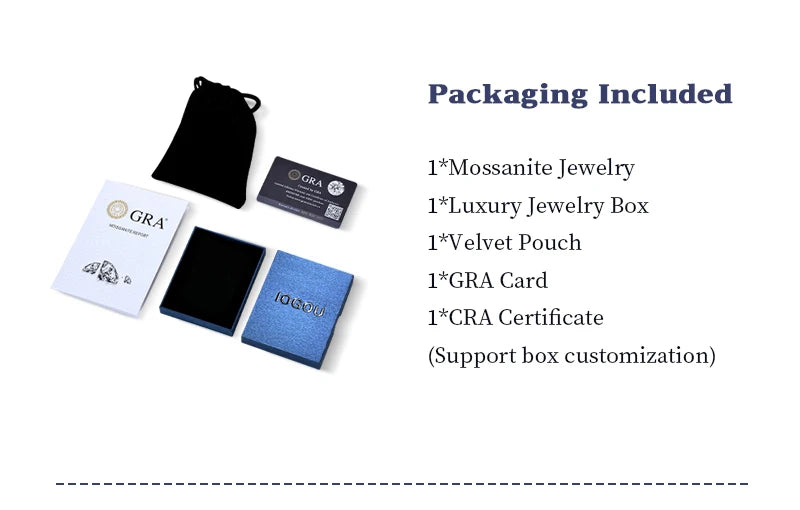 IOGOU Real 925 Silver Moissanite Jewelry Set Gold