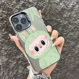 Cartoon Labubu Acrylic Phone Shell for iPhone 16 15 Pro Max 11 12 13 Mini 14 Pro XS MAX XR 7 8 Plus Dustproof Shockproof Cover