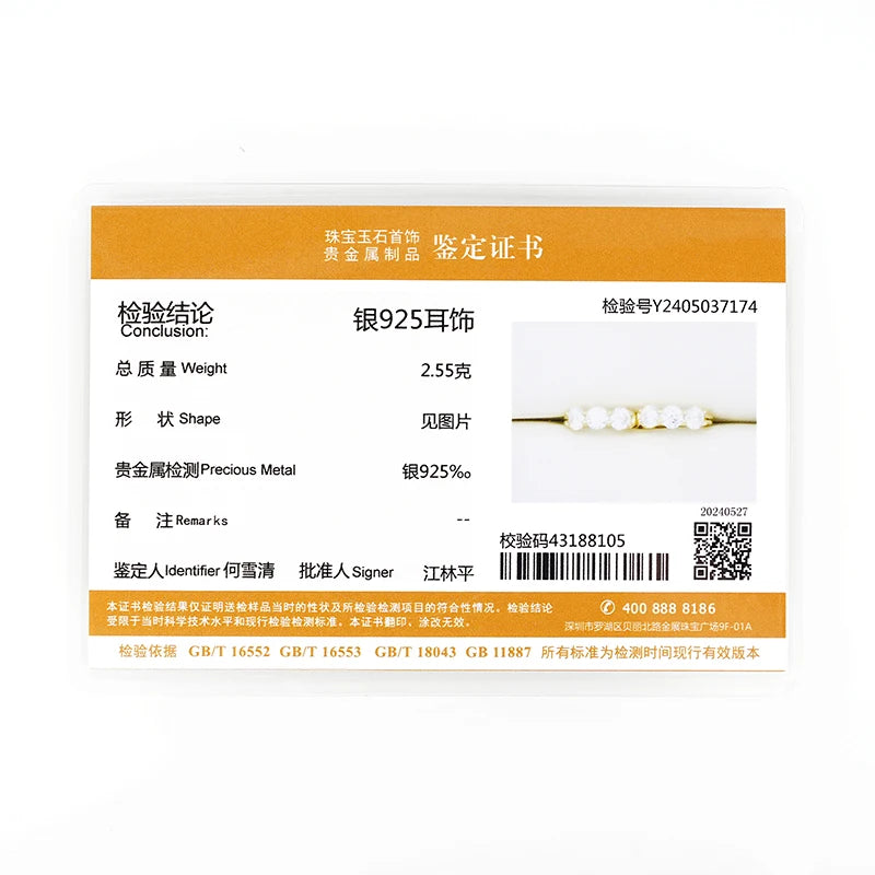 Stone Earrings Real 925 Sterling Silver 4mm Round Moissanite Hoop Earrings