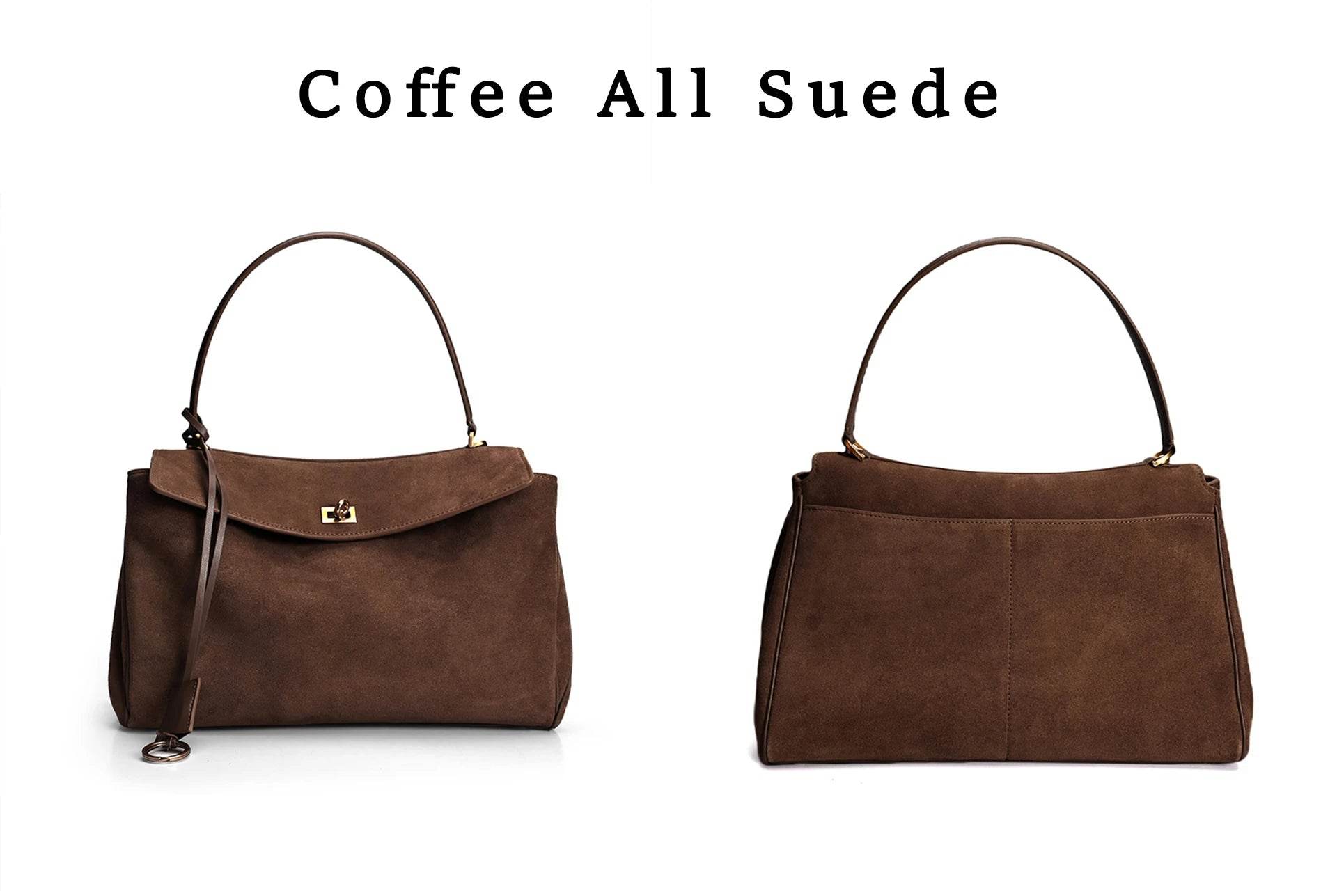 Luxury Brand Rodeo Women Bags Genuine Leather Brown Suede Women Totes Gold Buckle Women Shoulder Bags Fashion Women Handbags - Imbasat