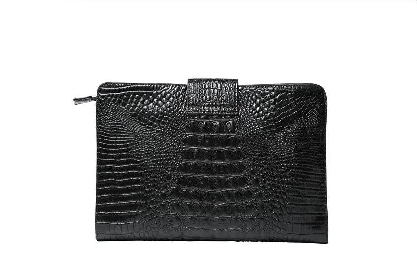 Luxury Designer Clutch for Men Fashion Crocodile PU Leather Men's Clutches Bag Zipper Hasp Evelope Bag Business Clutch Handbags - Imbasat