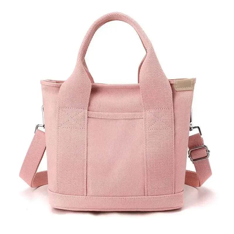 Small Bag with Zipper This Thousand Layer Bags Small Lady Single Shoulder Portable Thickened Canvas Mobile Phone Bucket Tote Bag - Imbasat