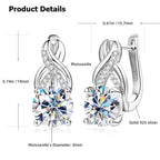 925 Sterling Silver Infinity 4.10ctw. Moissanite Drop Earrings