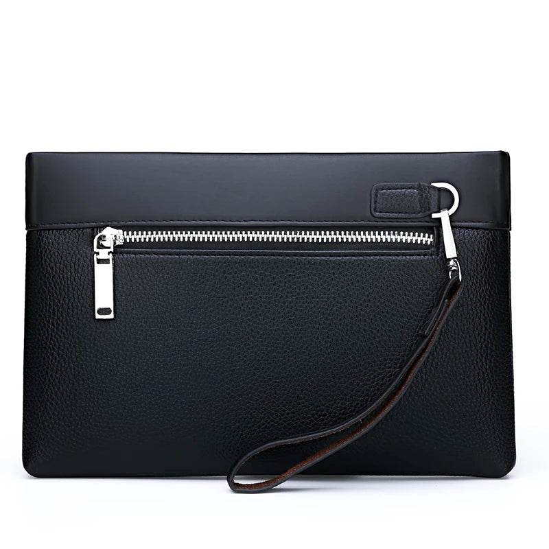 Large Capacity Leather Clutch Bag for Men, Luxury Handbag for Phone, Famous Brand Pouch for Boy, Wallet, Designer, 2024