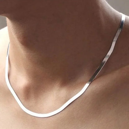 Luxury 925 Silver 4MM chain Necklace for Women Luxury Couple Fine Jewelry Blade Chain wedding gift choker Clavicle