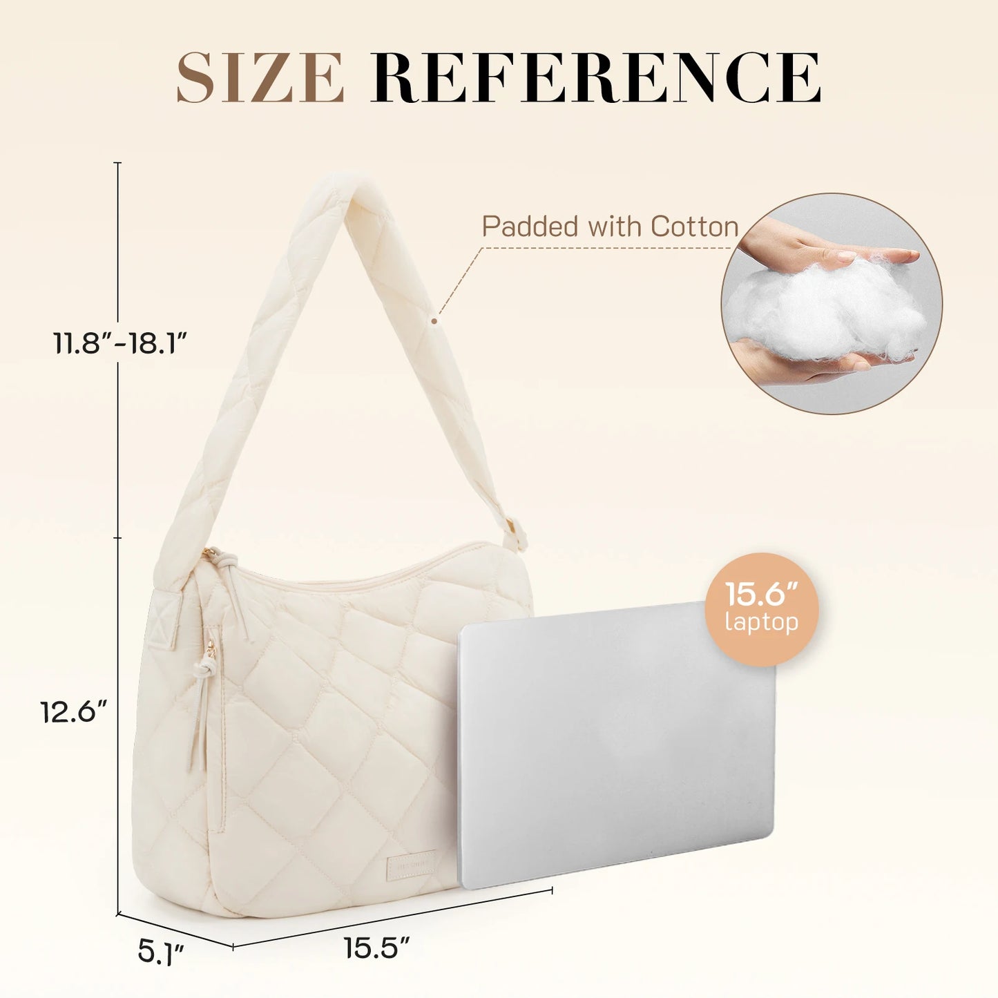 Missnine Quilted Puffer Bag for Women with Adjustable Strap Puffy Tote Shoulder Bag Large Carryall Crossbody Purse Hobo Bags