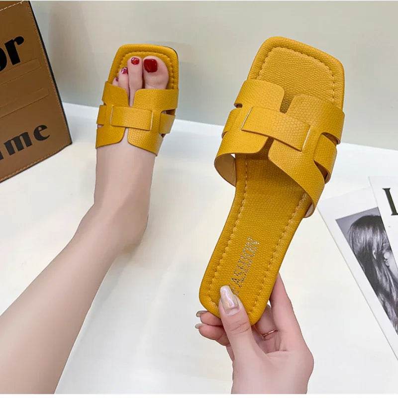 Summer Slipper Women Shoes Ladies High Quality Slides Sandals Womens Shoes New Fashion Design Beach Flat Shoes Female Slippers - Imbasat