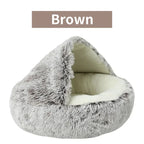 Winter Soft Plush Pet Round Bed