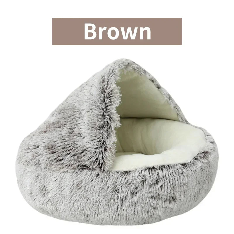 Winter Soft Plush Pet Round Bed