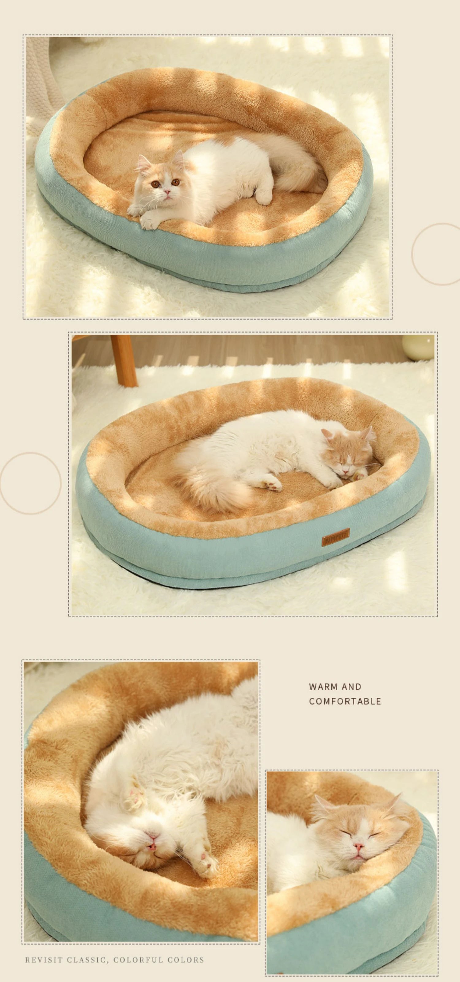 Kimpets Cats Dogs Pet Bed Kennel Non-Slip