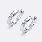 Moissanite Mini Hoops Earrings 925 Sterling Silver