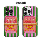 Sardines Green Pink Stripe iPhone Case Must-Have Double Layer Cover