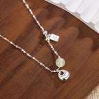 925 Silver Pearl Simple Elegant Thin Chain Pendant Necklace