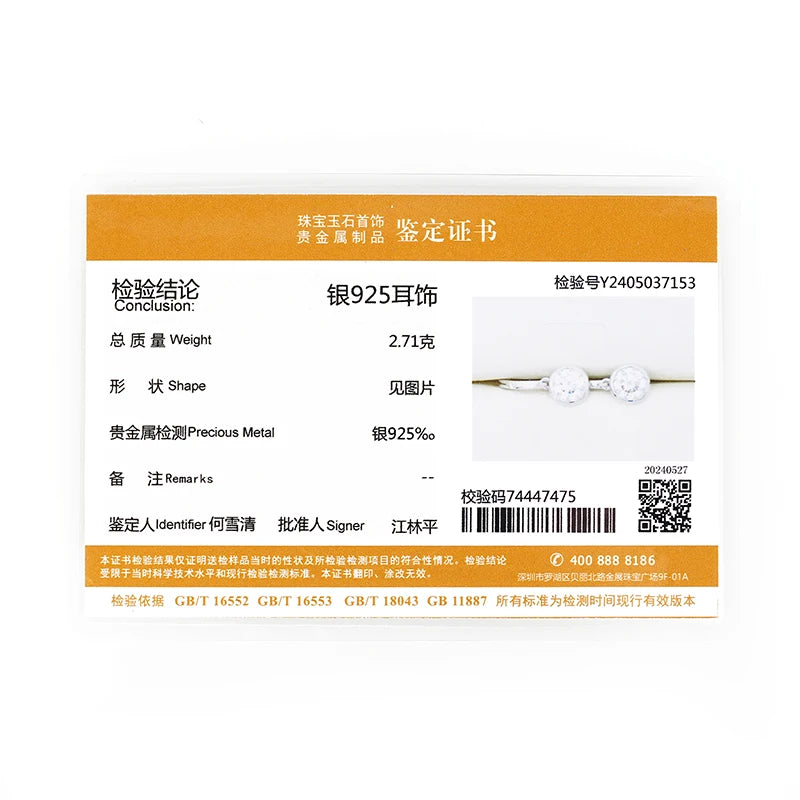 Gold Hoop Earrings Genuine 925 Silver 1CT 2CT Moissanite