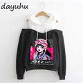 Goth Anime Hoodie Aesthetic Sweatshirt Gothic Punk Grunge Streetwear