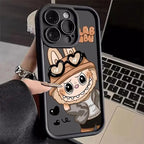 Labubu Cartoon Couple TPU Phone Case for iPhone