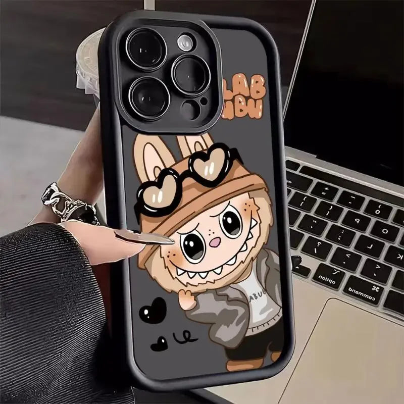 Labubu Cartoon Couple TPU Phone Case for iPhone