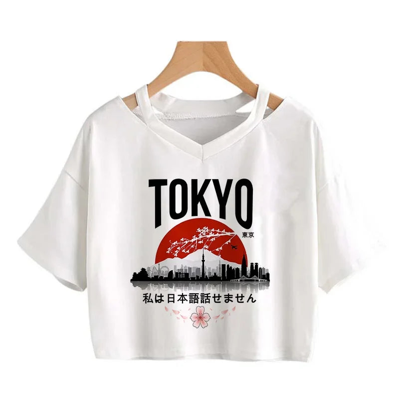 T-Shirt Harajuku Gothic Cropped Graphic Korean Style