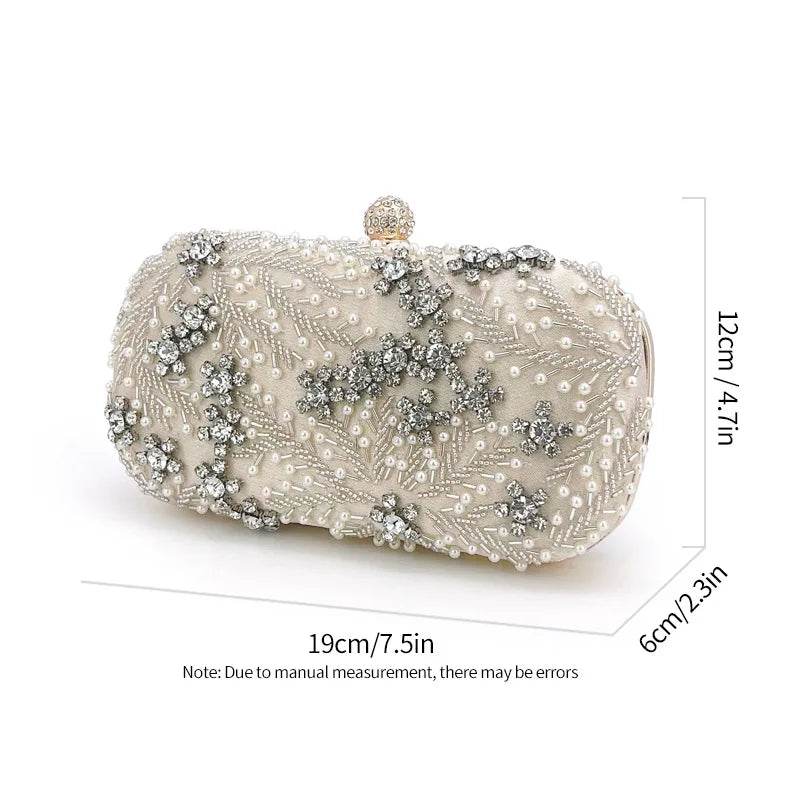 Women Clutch Bag High-class Ladies Coin Purse Niche Party Handbag Dinner Bags Dress Bridesmaid Bag Hand-beaded Pearl Wallet - Imbasat