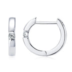 Moissanite Mini Hoops Earrings 925 Sterling Silver