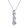 3 Stone Infinity Pendant Necklace 925 Sterling Silver