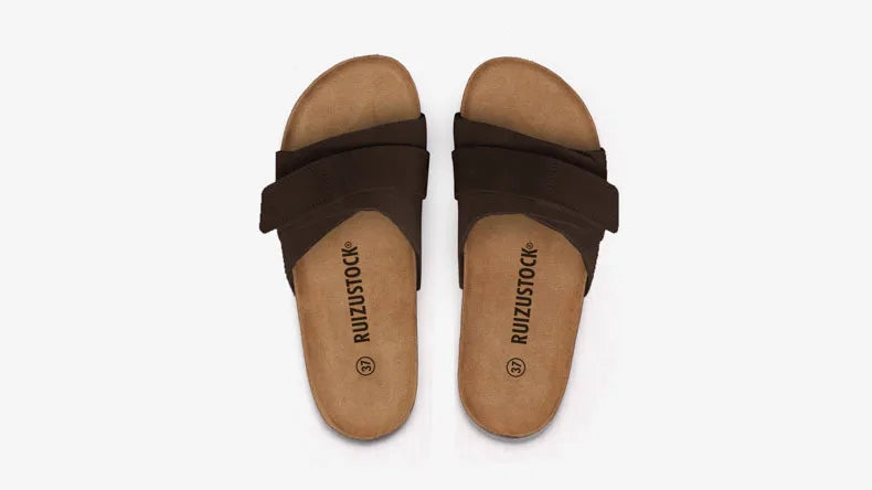 Summer Flat Cork Slipper Softwood Beach Casual Nubuck  Platform Shoes