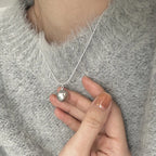 925 Silver Pearl Simple Elegant Thin Chain Pendant Necklace