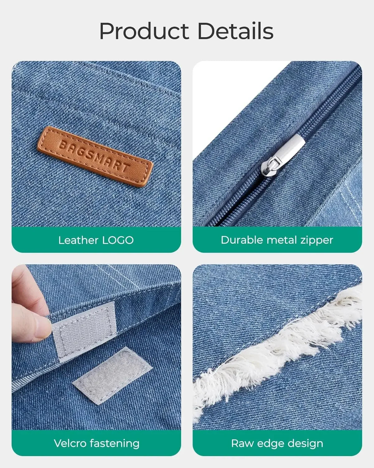 BAGSMART  Casual Lightweight Denim Shoulder Handbag