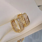 Anziw Original Full Moissanite Earrings  Square Hoop Silver 925