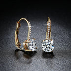 Trendy 14K Gold Plated Earrings Silver Hoops 925 Dangle Earrings Back Moissanite