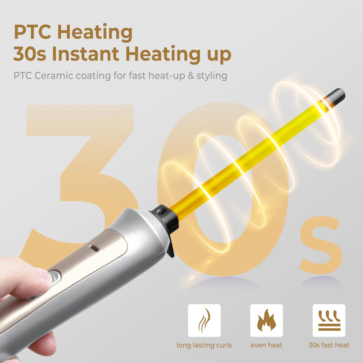 Hair Curling Iron 9mm Professional