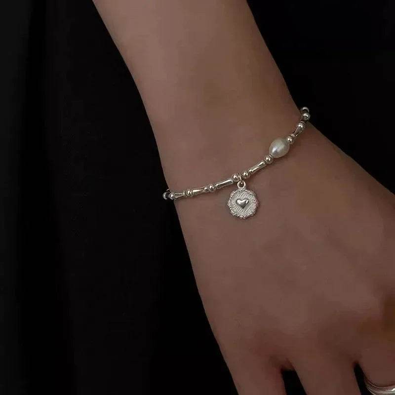 925 Sterling Silver Bracelet Partial Pearls Knots Bracelets for Women Fashion Luxury Design Bead Charm Bracelet Party Jewelry - Imbasat